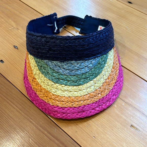 J Crew Crewcuts straw rainbow visor - Picture 1 of 5